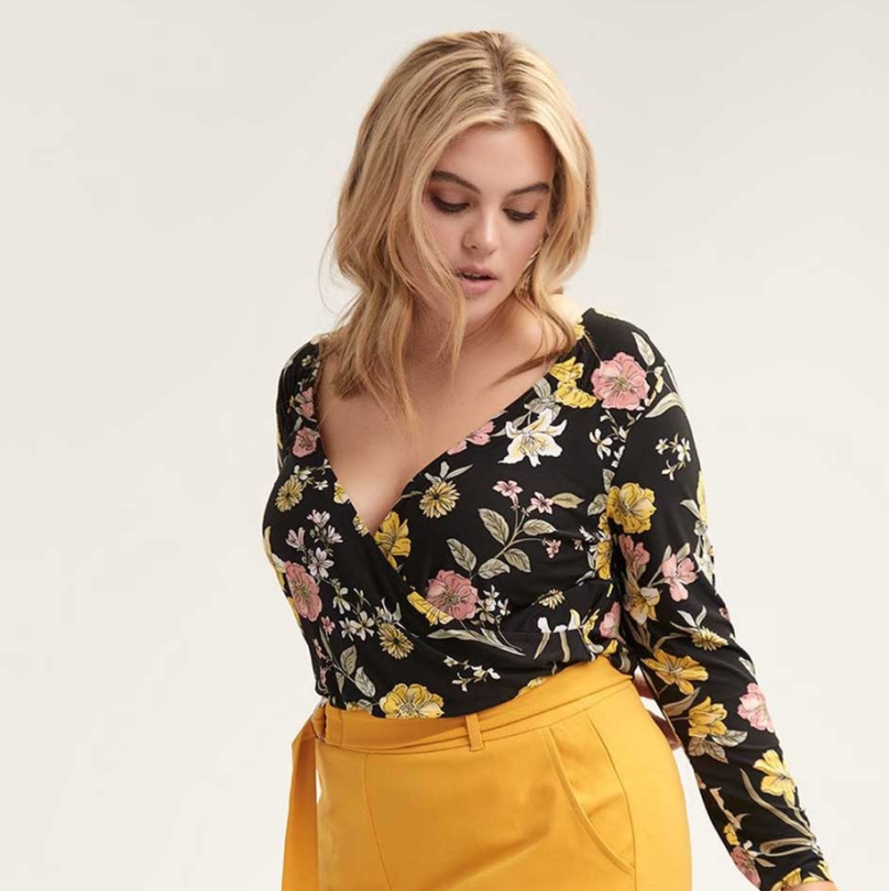 3X floral bodysuit